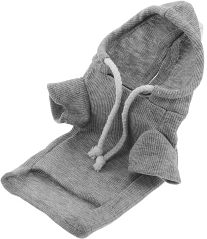 BELLIFFY Sudadera Capucha para Hurones Gris Tamaño S, Ropa Cálida de Forro Polar para Mascotas Pequeñas como Hámsters y Conejillos de Indias, Resistente al Viento y Frío para Uso Exterior