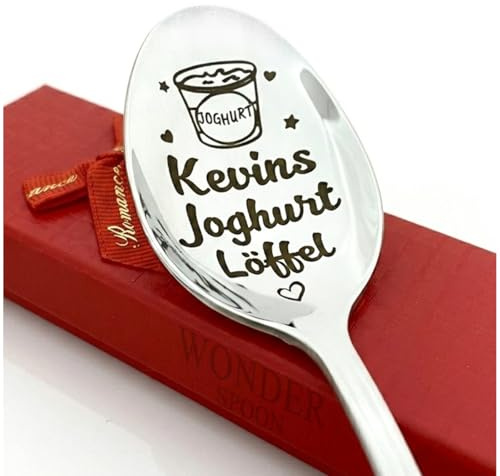 Personalisierter Löffel mit Gravur – Dessertlöffel mit Namen – Edelstahl Teelöffel für Joghurt, Pudding & Kuchen – Individuelles Geschenk für Sie & Ihn Geburtstag Ostern
