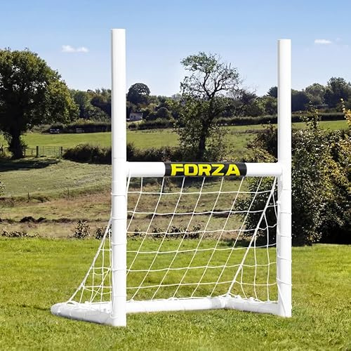 FORZA 3v3 Mini Combi Fußball & Rugby Tor - Multisport Gartentor mit uPVC Rahmen, wetterfestem Netz & einfacher Montage - Tragbares Trainingsziel für Juniorsportler (3x2,5)