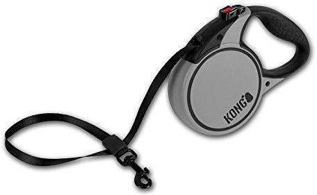 KONG Terrain Retractable Leash 5m bis 20KG Klein S | Automatische 5m Hundeleine für Klein Hunde bis 20KG mit Softgriff, Brems- und Feststellsystem sowie reflektierendem Band.