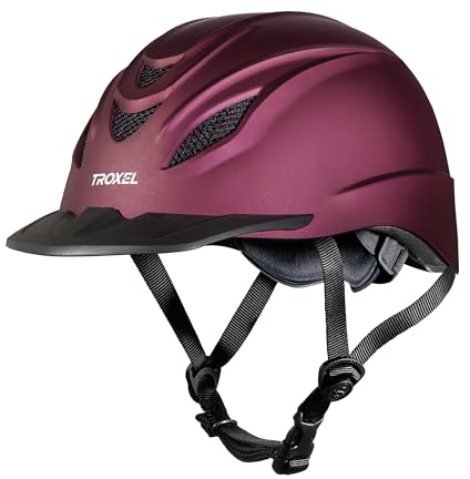 Troxel Intrepid Saddle Horse Riding Helmet, Low-Profile Adjustable Design, Safety Horseback Riding Gear, Medium (7 - 7-1/4), Mulberry