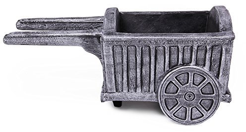 Ondis24 Pflanzgefäß Blumentopf Schubkarre Wagen Antik Granit Blumentopf Blumenkübel Karre