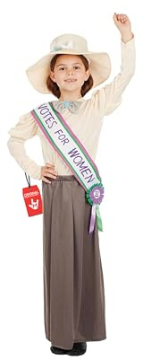 Fun Shack FNK4273M FNK4273 Halloween-dräkt, flickor, Suffragette, M