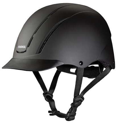 Troxel Spirit Full Coverage Horse Riding Helmet, Low-Profile & Adjustable, Safety Horseback Riding Gear, Extra Small (6-1/4 - 6-1/2), Black Duratec