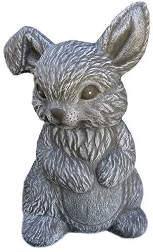 STEINFIGUREN SPICKER Steinfigur Hase Zwergkaninchen sitzend 170/1 Gartenfigur Steinguss Tierfigur Basaltgrau