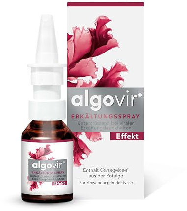 algovir® Effekt Erkältungsspray 20 ml zur Abwehr von Erkältungsviren, kann vor einer Erkältung schützen, Nasenspray mit naturbasiertem Wirkstoff aus der Rotalge