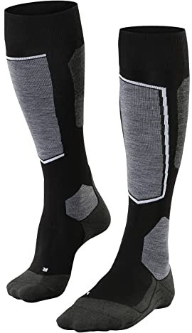 FALKE Herren Skisocken SK6 Pro M Kh Wolle Funktionsmaterial warm dünn 1 Paar, Schwarz Black-Mix 3010, 42-43