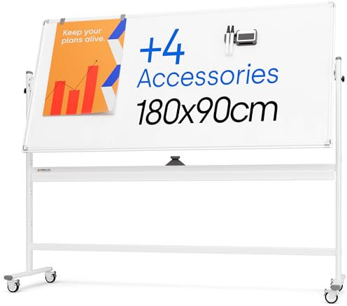 Kamelleo Rolling Whiteboard on Wheels 70 x 36, Double Sided White Board