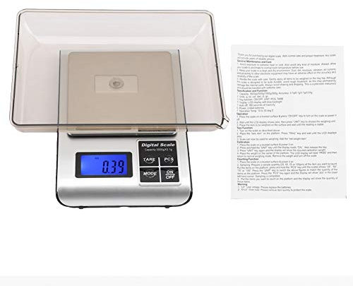 Digitale Küchenwaage Elektronische Edelstahl Lebensmittel Backen Waage Balance 3kg / 1g Mit Hintergrundbeleuchteter LCD-Anzeige MEHRWEG VERPACKUNG socialme-eu