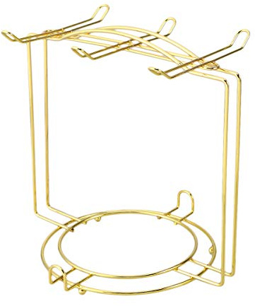 BESTonZON Tassenhalter Becherhalter Becherbaum Edelstahl Tassenbaum Display Stand Tee Tasse Becher Organizer f¨¹r 6 Kaffeetasse (Golden)