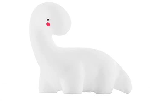 InnovaGoods - Lampe LED Dinosaure Lightosaurus Multicolore, Veilleuse Enfant Sécurisée, Décorative, Portable, RGB, Légère, Compacte, Inclut 3 Piles LR44, Blanc, Vinyle
