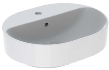 Keramag VariForm Aufsatzwaschtisch elliptisch, 600x450mm, mit Hahnloch, mit Überlauf, Farbe: Weiß