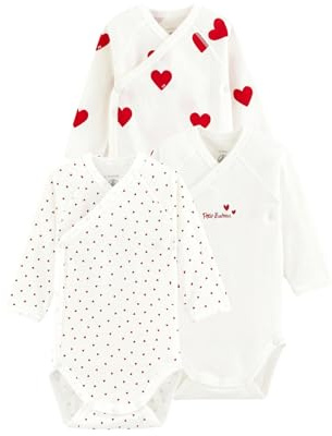 Petit Bateau Baby MädchenLangarm-Body für Neugeborene (3er Pack) , Variante 1, 12 Monate