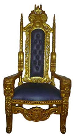 THRONSTUHL Queen, Königstuhl, Höhe180cm, Massivholz,Gold, tragbar