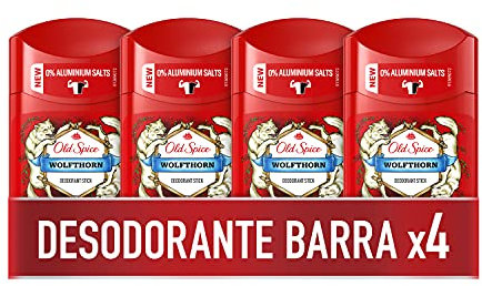 PACK X4 Old Spice Wolfthorn Desodorante en Barra para Hombres, 50 ml