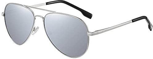 H HELMUT JUST Sonnenbrille Herren Damen Polarisiert Pilotenbrille Metall Rahmen UV400 Ultraleicht