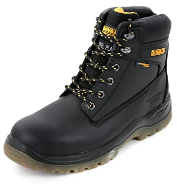 DEWALT Titanium Men's Waterproof, Leather, Steel Safety Toe Work Boot, Black UK 7