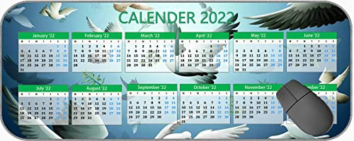 Kalender 2022 Jahr Mauspad, Zeichnung Vogel Taube fliegen MP1324 rutschfeste Gummi Mousepad