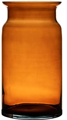 INNA-Glas Blumenvase Glas Hanna Earth, orange-braun-klar, 29,5cm, Ø15cm | Tisch Vase