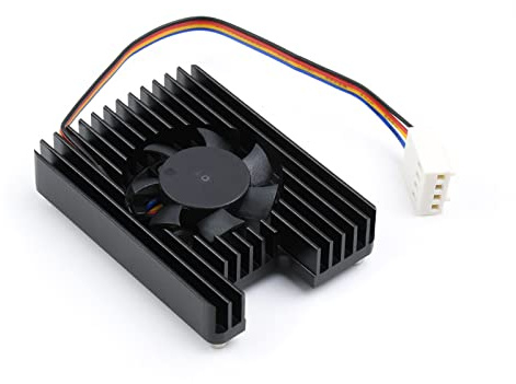 Waveshare Lüfter für Raspberry Pi Compute Module 4 CM4, All-in-One Heatsink, Geschwindigkeit Einstellba, 8000±10% RPM, Niedriges Rauschen, mit Thermischen Bändern