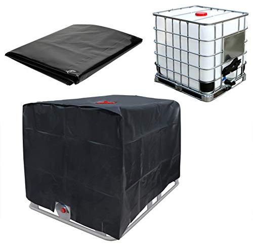 EUNEWR Cubierta de Contenedor IBC,600L Cubierta Protectora Depósito Agua IBC,Oxford 210D Funda Impermeable IBC,Resistente Al Agua,Al Polvo y A Los Rayos UV,para El Hogar Accesorio para Tanque IBC