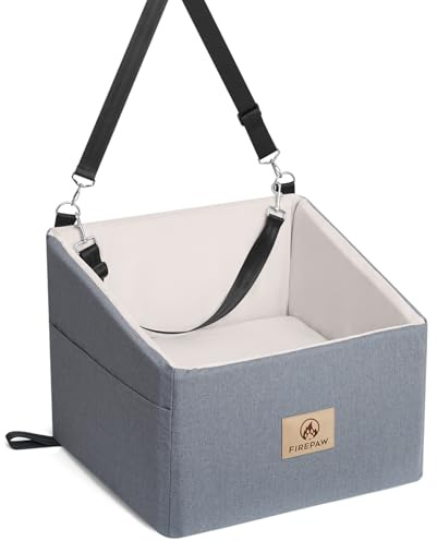 Asiento de Coche para Perros, Asientos elevadores para Perros pequeños 11 kg, Funda Lavable extraíble, Gris Elevado para Mascotas