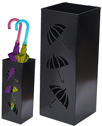 Pekoluta Paragüero Cuadrado para Pasillo | Soporte para Paraguas | Paragüero Elegante Antioxidante De Metal Cuadrado | Paragueros Modernos Soporte | para Casas, Puertas, Dormitorios, Salas De Estar