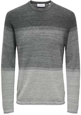 Only & Sons Onsfelix Reg 12 Crew Knit Noos stickad tröja (0-pack), Ljusgrå melange, XL