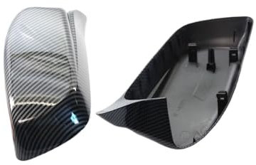 Spiegelkappe Carbon Faser Auto Rückspiegel Kappen Für 5 Series E60 E61 E63 E64 2003-2008 Seite Spiegel Abdeckung Shell Fall Rückspiegel Spiegelkappen(Farbe:Carbon Fiber-Horns)