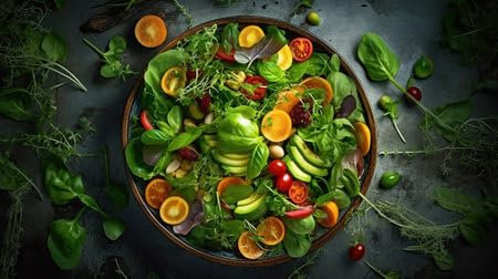 adrium Acryl-Bild 110 x 60 cm: Grüner veganer Salat aus grünen Blättern Generative KI (207255617)