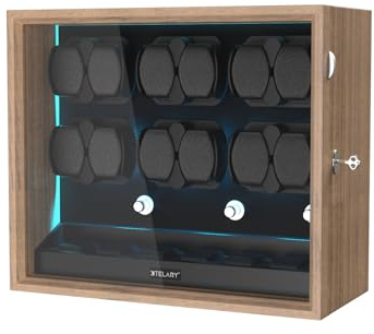 XTELARY Remontoir Automatique pour 12 Montres avec 6 Rangements Supplémentaires - Boîte à Montre Mécanique