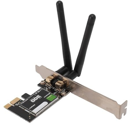Computer Wireless WiFi Adapter, PCI E WiFi Adapter 300Mbps 2.4GHz Network Card with 2 Antenna, for WINS 7 8 10 11 and for Linux