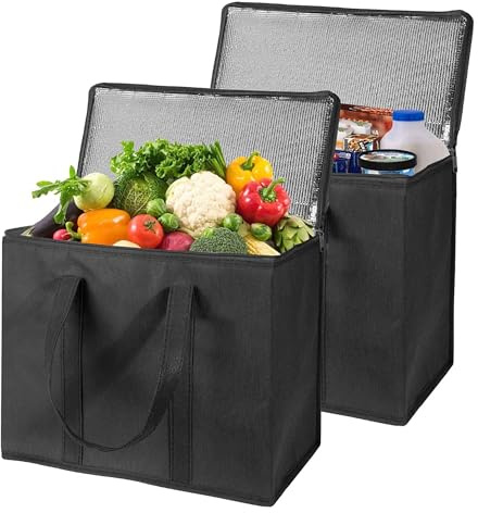 YqsIbth 18L Insulated Cooler Bag with Thermal Food Delivery, Collapsible Design - Reusable for Shopping, Camping, Family BBQ and Picnic