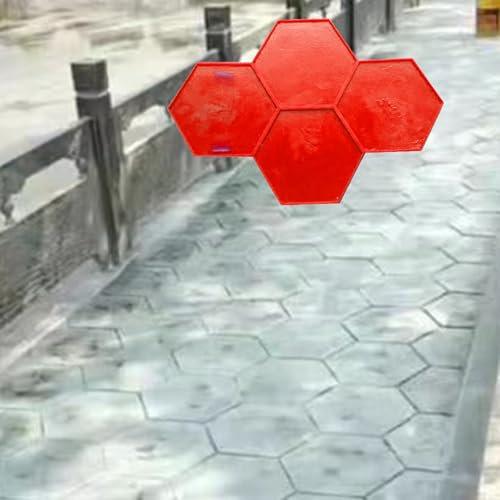 Jievmrs Beton Schablonen Straßenbeton-Stempelset Druckform, Steinfliesen-Strukturform für Zementböden, Polyurethan-Beton-Abdruckmatte für Quadratische Gärten(Style1)