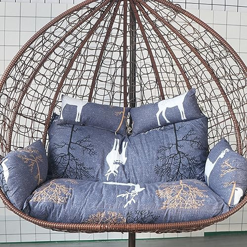 Premium Rattan Hängesessel Schaukel für Terrasse Outdoor 2 Personen Hängematte mit dickem, rundem Sitz, exquisites Design, waschbar, langlebige Waren.