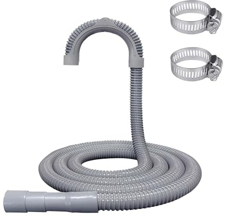 10FT Washing Machine Drain Hose,Corrugated Flexible Drain Hose Replacement for Samsung, LG, Whirlpool, Maytag, Kenmore, GE, Giantex, Panda and More,with 2 Clamps and U-Bend Holder