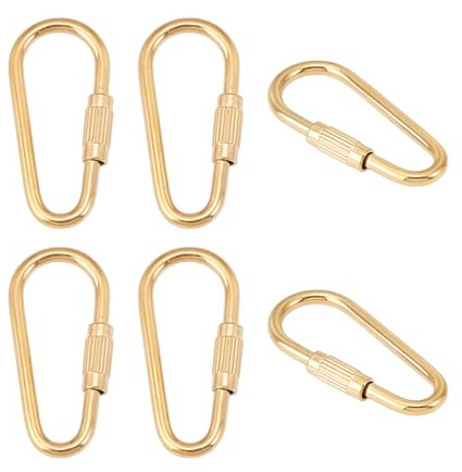 UNICRAFTALE 6 Stück Schlüsselanhänger Halter Goldener Schraubverschluss Clip Metall Schlüsselring Schlüsselanhänger Hakenhalter Langlebiger Einfacher Karabiner Clip Für Autoschlüssel Handtasche