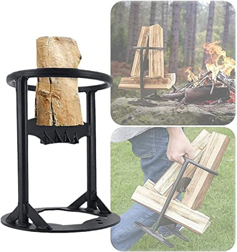Spaccalegna in ghisa fatta a mano, resistente, per spaccare la legna da ardere manuale, 15,2 x 27,9 cm, colore nero
