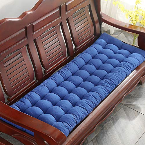Generisch Sitzkissen Bequemes, blaues Auflagekissen für Sonnenliegen im Freien, tragbare Sitzmatratze für Terrassenstuhl, Sofabank, dick und entspannend, 55 x 163 cm