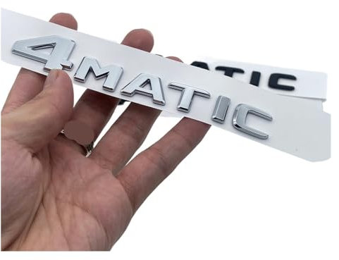 NBCNZCTSAS Fit For Mercedes Fit For Benz A B C E G S ML SL CL GLA CLA Class AMG 4MATIC 4 MATIC Trunk Chrome Matte Black Letters Emblem Badge Sticker(Silver)