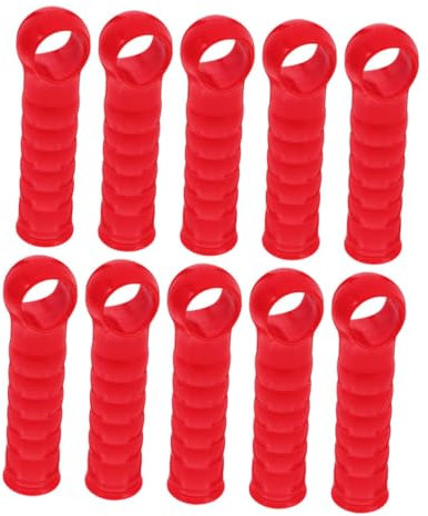 MOBUTOFU 10pcs Mop Handle End Cap and Broom Handle Grip Red Plastic 22mm Diameter Replacement Sleeve for Cleaning Rods and Clothesline Tail Hangers