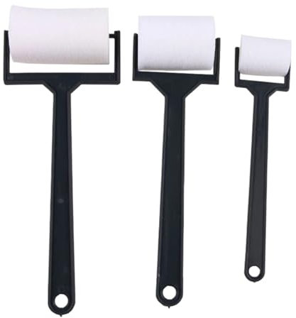 SUBLXPoten Farbroller Set 3/6 STÜCKE Schwammrollen Pinsel for Bemalen von Wandstiften Bastelwerkzeug Weißer Schwamm Pinsel Schaummalerei for Zeichnen DIY(White-3PCS)