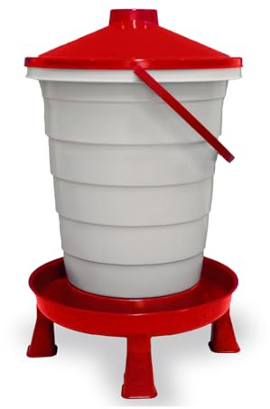 Tränke für Geflügel, großes Fassungsvermögen und einfache Handhabung, mit Filter zur Aufrechterhaltung der Wasserqualität, Tränke mit Füßen für Hühner, Fasane, Truthähne usw. (20 Liter)
