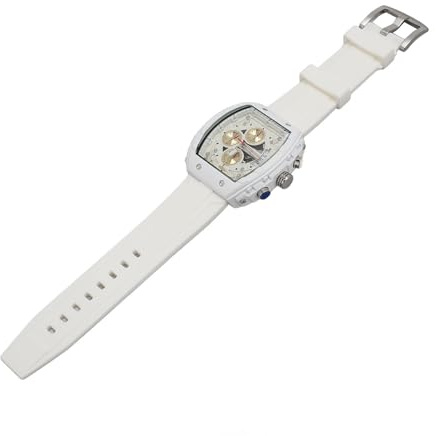 Orologio sportivo per uomini multifunzionali, orologi digitali sportivi minimalisti ultra sottili da 30 m cinturino in gomma visualizzazione digitale al quarzo orologio per uomini (Bianco)