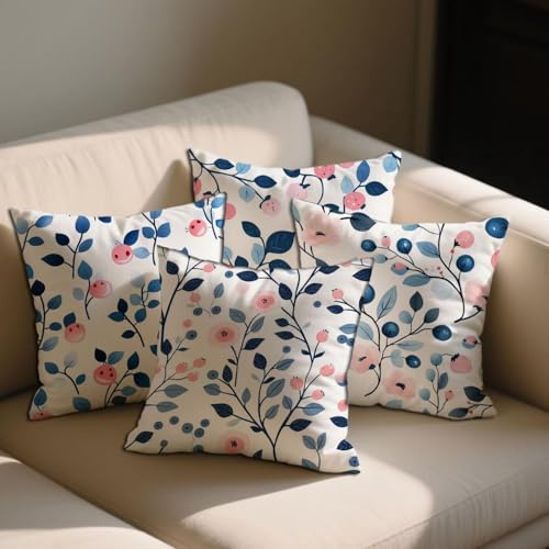 Rurale Cuscini da Esterno Impermeabili 30x30 cm Federe Cuscini Foglie Di Piante Decorativi Copricuscini Set da 4 Impermeabili Velluto Copricuscini per Giardino Esterno Balcone Decor Regalo b-1214