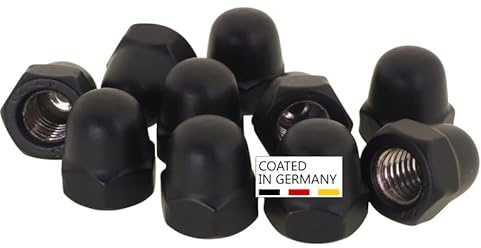 PB Schrauben® Hutmuttern - Stk I Pulverbeschichtete Hutmutter Edelstahl – DIN 1587 | Rostfreie Kappenmuttern Coated in Germany – V2A I Schutzkappe –