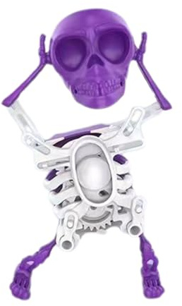 Dgayaeic 3D Skeleton Toy With Lights, Kid-Friendly Entertainment, 6x10x17cm, Dancing And Swinging 3D Skull Toy, Halloween Skeleton Wind Up Toys, For Kids Room, Table, Shelf, Study Room