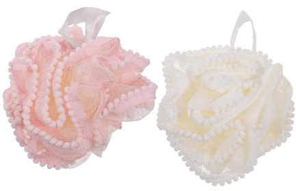 JECOMPRIS 2 Pezzi Spugne Esfolianti Bagno in Loofah Naturale Morbide e Delicate Palle Doccia per Esfoliazione Corpo e Pulizia Profonda con Schiuma Ricca Accessori Bagno Uomo