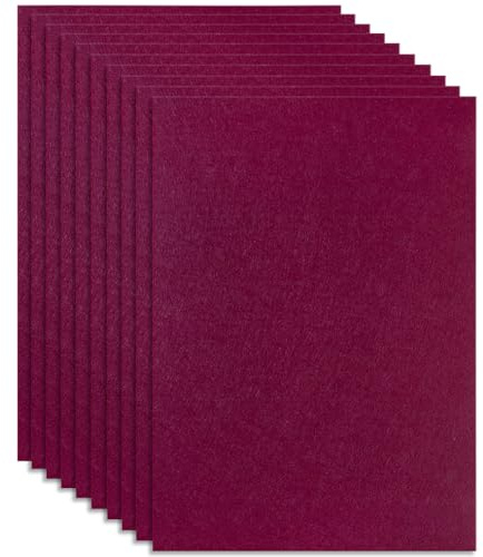10 Stück Bastelfilz Wein Rot, Filzstoff A4 20x30cm, 1 mm Filz Blätter zum Basteln, Große Vliesstoff Stoff Filzplatten, Polyester Felt Fabric für DIY Handwerk, Nähen, Bastelprojekte, Dekoration