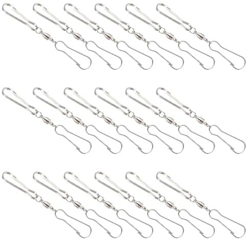 TOBBOMEY 24PCS S-Shaped Stainless Steel Rotating Swivel Hooks 70mm – Hanging Plant Hooks for Flower Pots, Bird Feeders, Windsocks and Outdoor Patio Decor